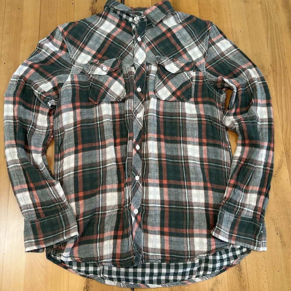 Jeans by Buffalo Plaid Flannel Shirt Size S Green Red Cotton